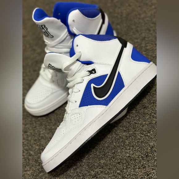 Nike Son Of Force White/Black/Racer Blue Men's Basketball Shoes Size 8 - Picture 4 of 6